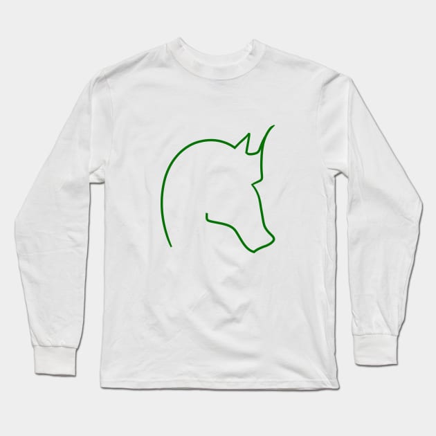 Green Horsehead Long Sleeve T-Shirt by VazMas Design